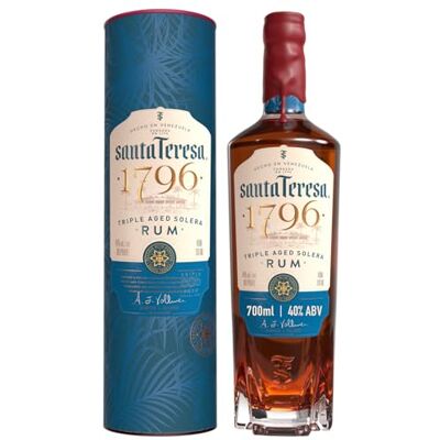 Santa Teresa 1796 Triple Aged Solera Rum, 40% vol., 70 cl / 700 ml, Super Premium Single Estate Venezuelan Dark Rum Finished in Oak Casks (packaging may vary) Santa Teresa 1796 Triple Aged Solera Rum, 40% vol., 70 cl / 700 ml, Super Premium Single Estate Venezuelan Dark Rum Finished in Oak Casks (packaging may vary)