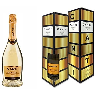 Canti Prosecco D.O.C. Extra Dry Millesimato Wine Gift Pack, Italian Glera Grape Variety from Veneto, Fruity and Floral Taste, 1x750 ml Canti Prosecco D.O.C. Extra Dry Millesimato Wine Gift Pack, Italian Glera Grape Variety from Veneto, Fruity and Floral Taste, 1x750 ml