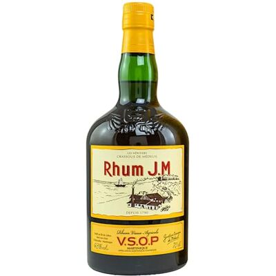 JM Rhum J.M. VSOP Vieux Agricole Rum: Aged Rhum Agricole AOC/Distilled, aged and bottled in Martinique / 43% vol, 70cl JM Rhum J.M. VSOP Vieux Agricole Rum: Aged Rhum Agricole AOC/Distilled, aged and bottled in Martinique / 43% vol, 70cl