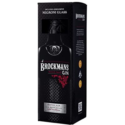 Brockmans Intensely Smooth Premium Gin Gift Set 70cl with Negroni Glass Crafted with Dark Berries and Noble Traditions. Brockmans Intensely Smooth Premium Gin Gift Set 70cl with Negroni Glass Crafted with Dark Berries and Noble Traditions.