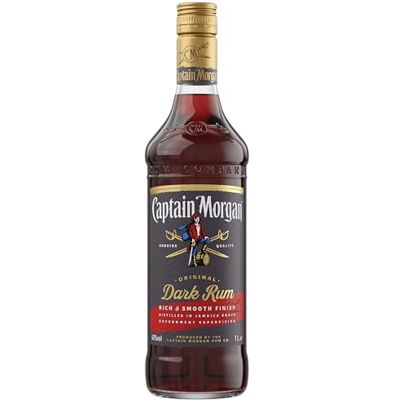 Captain Morgan Dark Rum 40% vol 1L Rich Caramel & Vanilla Notes Complex Flavour for Drinks or Cocktails Caribbean Rum Blended from 5 Rums Captain Morgan Dark Rum 40% vol 1L Rich Caramel & Vanilla Notes Complex Flavour for Drinks or Cocktails Caribbean Rum Blended from 5 Rums