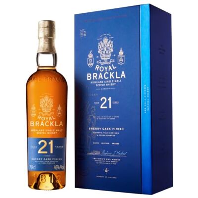 Royal Brackla 21 Year Old Highland Scotch Single Malt Whisky, 46% ABV, 70 cl / 700 ml, Regal Scotch Whisky with Fragrant Summer Berries and Sweet Toffee Notes Royal Brackla 21 Year Old Highland Scotch Single Malt Whisky, 46% ABV, 70 cl / 700 ml, Regal Scotch Whisky with Fragrant Summer Berries and Sweet Toffee Notes