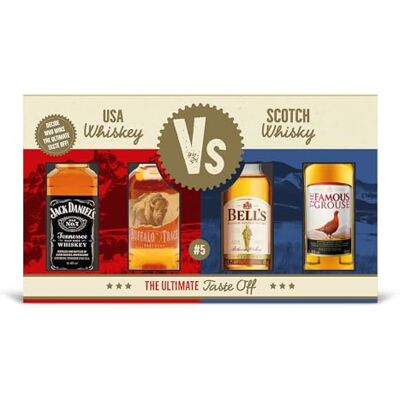 Blue Tree Ultimate Taste Off Whisky Tasting Set 4 x 5cl Buffalo Trace Bourbon, Jack Daniel’s Old No.7, Famous Grouse & Bell’s Premium Packaging by Gifts Blue Tree Ultimate Taste Off Whisky Tasting Set 4 x 5cl Buffalo Trace Bourbon, Jack Daniel’s Old No.7, Famous Grouse & Bell’s Premium Packaging by Gifts