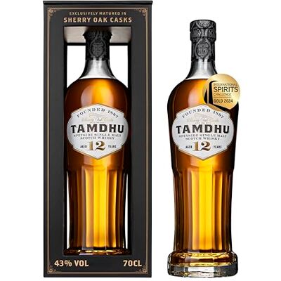 Tamdhu 12 Year Old 70cl 43% ABV Speyside Single Malt Scotch Whisky Matured Exclusively in Sherry Cask Award-Winning Single Malt Whisky Ideal for Gifting Tamdhu 12 Year Old 70cl 43% ABV Speyside Single Malt Scotch Whisky Matured Exclusively in Sherry Cask Award-Winning Single Malt Whisky Ideal for Gifting