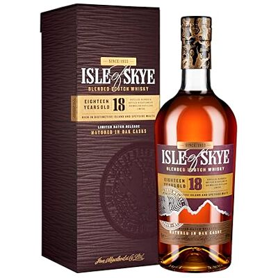 Isle of Skye 18 Year Old Blended Scotch Whisky 70cl 40% ABV With Gift Box Matured in Oak Casks Warming Spice and Tropical Fruit Flavours Ideal for Gifting Isle of Skye 18 Year Old Blended Scotch Whisky 70cl 40% ABV With Gift Box Matured in Oak Casks Warming Spice and Tropical Fruit Flavours Ideal for Gifting