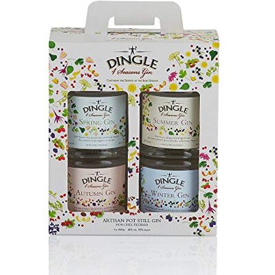 Dingle Four Seasons 4 x 20cl Gin Gift Box, Stackable Irish Gin For Each Season, 46% Dingle Four Seasons 4 x 20cl Gin Gift Box, Stackable Irish Gin For Each Season, 46%
