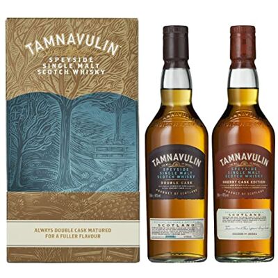 Tamnavulin Single Malt Scotch Whisky Double Cask and Sherry Cask Gift Pack 2 x 50cl Amazon Exclusive Whisky Gift Set The Signature Speyside Malt 40% vol Tamnavulin Single Malt Scotch Whisky Double Cask and Sherry Cask Gift Pack 2 x 50cl Amazon Exclusive Whisky Gift Set The Signature Speyside Malt 40% vol