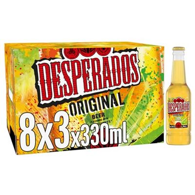 Desperados Tequila Lager Beer Bottles 8 x 3 x 330ml Desperados Tequila Lager Beer Bottles 8 x 3 x 330ml