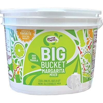 Master of Mixes Big Bucket Margarita Cocktail Mixer Party Bucket Just Add Spirits Ready to Use 2.8 Litre Cocktail Keg Bulit-in Pourer Party Drinks, Cocktails, 25 Servings Master of Mixes Big Bucket Margarita Cocktail Mixer Party Bucket Just Add Spirits Ready to Use 2.8 Litre Cocktail Keg Bulit-in Pourer Party Drinks, Cocktails, 25 Servings
