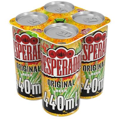 Desperados Tequila-Flavoured Beer, Premium Lager with Tequila, 5,9 percent ABV, 1 pack, 6 x (4 x 440ml) Cans, Bold and Refreshing Party Favourite Desperados Tequila-Flavoured Beer, Premium Lager with Tequila, 5,9 percent ABV, 1 pack, 6 x (4 x 440ml) Cans, Bold and Refreshing Party Favourite