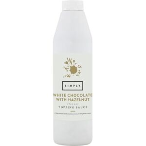 Simply White Chocolate with Hazelnut Flavouring Topping Sauce, Ready to Use Dessert Sauce for Ice Cream, Waffles, Pancakes, Coffee & Milkshakes (1 kg) Simply White Chocolate with Hazelnut Flavouring Topping Sauce, Ready to Use Dessert Sauce for Ice Cream, Waffles, Pancakes, Coffee & Milkshakes (1 kg)