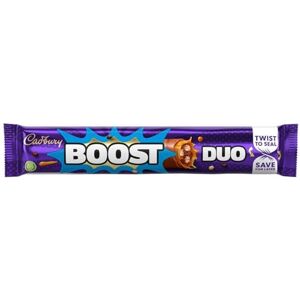 Cadbury Boost Duo Chocolate Bar, Milk Chocolate with Caramel & Biscuit Filling, 63 g (Pack of 32) Cadbury Boost Duo Chocolate Bar, Milk Chocolate with Caramel & Biscuit Filling, 63 g (Pack of 32)