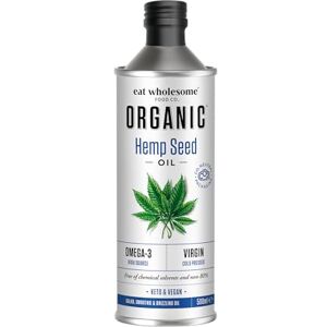 Eat Wholesome Organic Hemp Seed Oil, 500ml Cold Pressed, High Source of Omega 3, 100% Pure & Natural, For Soups, Salads, Skincare & Hair Eat Wholesome Organic Hemp Seed Oil, 500ml Cold Pressed, High Source of Omega 3, 100% Pure & Natural, For Soups, Salads, Skincare & Hair