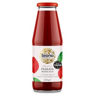 Biona Organic Passata Basilico with Fresh Basil 680g, Pack of 4 Great Taste Award 2024 Winner Ideal for Rustic Sauces, Pizza Toppings, Soups & Stews Biona Organic Passata Basilico with Fresh Basil 680g, Pack of 4 Great Taste Award 2024 Winner Ideal for Rustic Sauces, Pizza Toppings, Soups & Stews