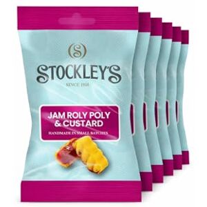 STOCKLEY'S SINCE 1918 Stockley's Jam Roly Poly & Custards Sharing Bags 170g x 6, Raspberry and Vanilla Sweets with Chewy Centres, Vegan Retro British Confectionery STOCKLEY'S SINCE 1918 Stockley's Jam Roly Poly & Custards Sharing Bags 170g x 6, Raspberry and Vanilla Sweets with Chewy Centres, Vegan Retro British Confectionery