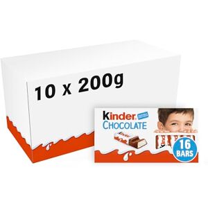 Kinder Chocolate Small Bars, Bulk Chocolate Gift Box, Fine Milk Chocolate Bar with a Milky Filling, Pack of 10 x 200g Kinder Chocolate Small Bars, Bulk Chocolate Gift Box, Fine Milk Chocolate Bar with a Milky Filling, Pack of 10 x 200g