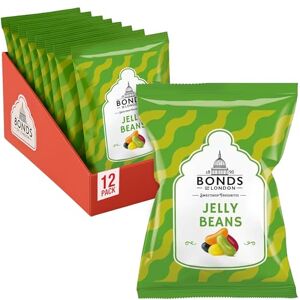 Bonds of London Jelly Beans Bags, Retro Chewy Fruit Flavoured Gift Sweets, Vegetarian Friendly, 130 g (Pack of 12) Bonds of London Jelly Beans Bags, Retro Chewy Fruit Flavoured Gift Sweets, Vegetarian Friendly, 130 g (Pack of 12)