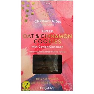 Chrisanthidis Delights Greek Oat & Cinnamon Cookies with Ceylon Cinnamon – Vegan Biscuits – No Added Preservatives – 130g (Pack of 2) Chrisanthidis Delights Greek Oat & Cinnamon Cookies with Ceylon Cinnamon – Vegan Biscuits – No Added Preservatives – 130g (Pack of 2)