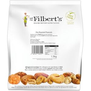 Mr Filbert's Dry Roasted Peanuts – 1.5kg Bulk Pack Hot Air Roasted & Tumbled in Spices Vegan, Dairy & Gluten Free Snack Mr Filbert's Dry Roasted Peanuts – 1.5kg Bulk Pack Hot Air Roasted & Tumbled in Spices Vegan, Dairy & Gluten Free Snack