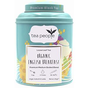 Tea People Organic English Breakfast, Loose Leaf Black Tea In A Tin Caddy, 125 g Tea People Organic English Breakfast, Loose Leaf Black Tea In A Tin Caddy, 125 g