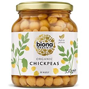 Biona Organic Chick Peas in Water 350g, Pack of 6 No Added Sugar, with Organic Sea Salt Ideal for Homemade Houmous, Dahls & Stews Vegan Protein Non GMO Biona Organic Chick Peas in Water 350g, Pack of 6 No Added Sugar, with Organic Sea Salt Ideal for Homemade Houmous, Dahls & Stews Vegan Protein Non GMO