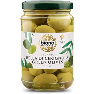 Biona Organic Bella di Cerignola Olives in Brine 280g, Pack of 5 Handpicked in The Italian Region of Cerignola Whole Green Olives Succulent & Vibrant Preserved in Brine Biona Organic Bella di Cerignola Olives in Brine 280g, Pack of 5 Handpicked in The Italian Region of Cerignola Whole Green Olives Succulent & Vibrant Preserved in Brine