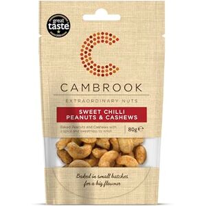 C Cambrook Extraordinary Nuts Cambrook Baked Sweet Chilli Peanuts & Cashews, 80g Bags, Pack of 9 C Cambrook Extraordinary Nuts Cambrook Baked Sweet Chilli Peanuts & Cashews, 80g Bags, Pack of 9