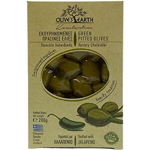 Olive's Earth Olive’s Earth Greek Green Pitted Olives Stuffed with Jalapeño, Chalkidiki Variety 4 x 200g (800g) Spicy Natural Greek Olives Preservative-Free Vegan Snack & Mediterranean Appetiser Olive's Earth Olive’s Earth Greek Green Pitted Olives Stuffed with Jalapeño, Chalkidiki Variety 4 x 200g (800g) Spicy Natural Greek Olives Preservative-Free Vegan Snack & Mediterranean Appetiser
