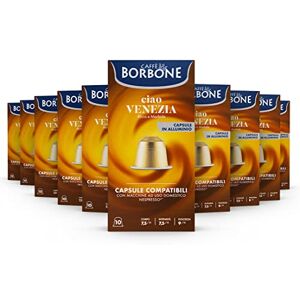 CAFFÈ BORBONE "Ciao Venezia" Blend 100 Aluminium Coffee Capsules (10 packs of 10) Compatible with Nespresso* Coffee Machines for domestic use CAFFÈ BORBONE "Ciao Venezia" Blend 100 Aluminium Coffee Capsules (10 packs of 10) Compatible with Nespresso* Coffee Machines for domestic use