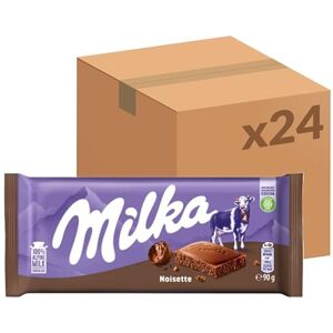 Milka Noisette Hazelnut Alpine Milk Chocolate Bar, Smooth and Creamy Chocolate Made With 100% Alpine Milk, Perfect for Sharing, Bulk Buy, 90 g (Pack of 25) Milka Noisette Hazelnut Alpine Milk Chocolate Bar, Smooth and Creamy Chocolate Made With 100% Alpine Milk, Perfect for Sharing, Bulk Buy, 90 g (Pack of 25)