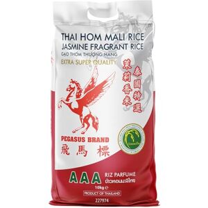Pegasus Thai Fragrant Jasmine Rice 10KG Premium Long Grain White Rice Naturally Aromatic Jasmine Fragrance Soft & Fluffy Texture Perfect for Curries, Stir-Fries & Everyday Meals Pegasus Thai Fragrant Jasmine Rice 10KG Premium Long Grain White Rice Naturally Aromatic Jasmine Fragrance Soft & Fluffy Texture Perfect for Curries, Stir-Fries & Everyday Meals