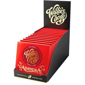 Willie's Cacao Almendra, 70% Dark Chocolate bar with Roasted Almonds 50g x 12 Vegan Artisan made Willie's Cacao Almendra, 70% Dark Chocolate bar with Roasted Almonds 50g x 12 Vegan Artisan made