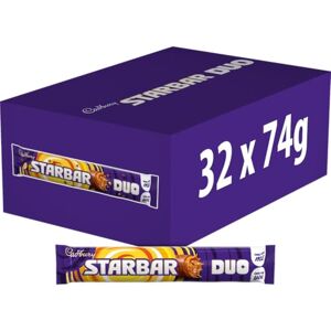 Cadbury Starbar Duo Chocolate Bars, Bulk Buy Treats for Snacking, Sharing & Gifting 32 x 74 g Cadbury Starbar Duo Chocolate Bars, Bulk Buy Treats for Snacking, Sharing & Gifting 32 x 74 g