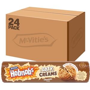 McVitie's Hobnobs Oaty Cream Chocolate Flavoured Biscuits, 160 g (Pack of 24) McVitie's Hobnobs Oaty Cream Chocolate Flavoured Biscuits, 160 g (Pack of 24)