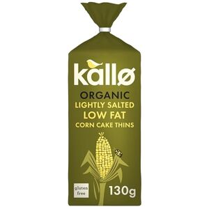 Kallo Organic Corn Cake Thins, Wholegrain Lightly Salted Slices, Low Fat Healthy Snacks, Vegan Friendly, Gluten Free & Sugar Free with No Artificial Colours or Flavours, Multi Pack – 12 x 130g Kallo Organic Corn Cake Thins, Wholegrain Lightly Salted Slices, Low Fat Healthy Snacks, Vegan Friendly, Gluten Free & Sugar Free with No Artificial Colours or Flavours, Multi Pack – 12 x 130g