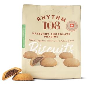 Rhythm 108 Swiss Vegan Hazelnut Chocolate Praline Biscuit Share Bag 135g x 8 Rhythm 108 Swiss Vegan Hazelnut Chocolate Praline Biscuit Share Bag 135g x 8