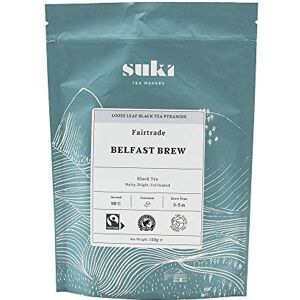 Suki Tea Belfast Brew Pack of 50 Pyramid Tea Bags Indian Assam and East African Black Tea Blend Full Flavoured Fairtrade Great Taste Infuses and Brews in 2-5 Minutes Suki Tea Belfast Brew Pack of 50 Pyramid Tea Bags Indian Assam and East African Black Tea Blend Full Flavoured Fairtrade Great Taste Infuses and Brews in 2-5 Minutes