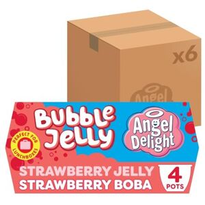 Angel Delight Strawberry Jelly and Strawberry Boba Bubble Dessert Snack Pot, 130 g (6 Packs of 4) Angel Delight Strawberry Jelly and Strawberry Boba Bubble Dessert Snack Pot, 130 g (6 Packs of 4)