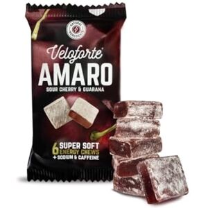 Veloforte Amaro Natural Energy Chews Sour Cherry & Guarana Flavour, Fast Releasing Energy, 100% Delicious, Natural, Vegan & Gluten Free (5 Pack) Veloforte Amaro Natural Energy Chews Sour Cherry & Guarana Flavour, Fast Releasing Energy, 100% Delicious, Natural, Vegan & Gluten Free (5 Pack)