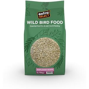 Extra Select Sunflower Hearts Bird Food Husk-Free, Oil Rich, High Energy Wild Bird Seed for Year Round Feeding 12.75 kg Extra Select Sunflower Hearts Bird Food Husk-Free, Oil Rich, High Energy Wild Bird Seed for Year Round Feeding 12.75 kg