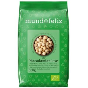 Mundo Feliz Organic Raw Macadamia Nuts 5 x 100 g Mundo Feliz Organic Raw Macadamia Nuts 5 x 100 g
