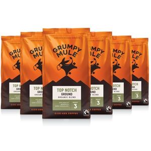 Grumpy Mule Top Notch Organic Blend Ground Coffee with notes of Berries and Dark Chocolate 200g (Pack of 6 Total 1.2kg) Grumpy Mule Top Notch Organic Blend Ground Coffee with notes of Berries and Dark Chocolate 200g (Pack of 6 Total 1.2kg)
