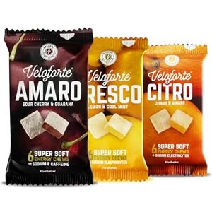 Veloforte Mixed Flavours Natural Energy Chews, 9 Pack, 42g-44g Fast Release Dual Source Carbs with Electrolytes, Vegan & Gluten Free for Cycling, Running, Marathons & Triathlons Veloforte Mixed Flavours Natural Energy Chews, 9 Pack, 42g-44g Fast Release Dual Source Carbs with Electrolytes, Vegan & Gluten Free for Cycling, Running, Marathons & Triathlons