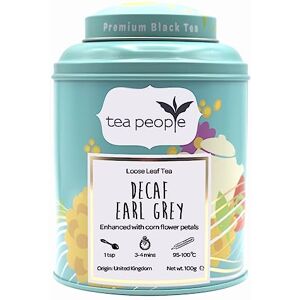Tea People Decaf Earl Grey, Loose Leaf Flavoured Black Tea In A Tin Caddy, 100g Tea People Decaf Earl Grey, Loose Leaf Flavoured Black Tea In A Tin Caddy, 100g