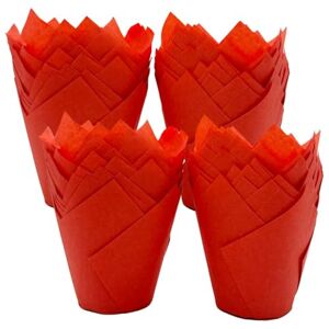 Scrumptious! 200PC Greaseproof Paper Muffin Tulip Cases for Baking Red Great for Wedding Birthday and Anniversary Party Cakes and Bakes Scrumptious! 200PC Greaseproof Paper Muffin Tulip Cases for Baking Red Great for Wedding Birthday and Anniversary Party Cakes and Bakes
