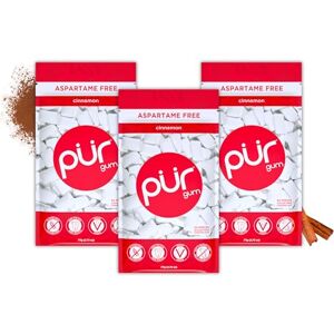 PUR Gum Sugar Free Chewing Gum Made with Xylitol Vegan, Aspartame Free, Gluten Free & Keto Friendly Natural Cinnamon Flavoured Gum, 55 Pieces (Pack of 3) PUR Gum Sugar Free Chewing Gum Made with Xylitol Vegan, Aspartame Free, Gluten Free & Keto Friendly Natural Cinnamon Flavoured Gum, 55 Pieces (Pack of 3)