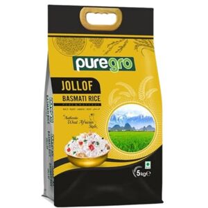 Puregro Jollof Basmati Rice 5kg Premium Long Grain Rice for Authentic West African Jollof Non-Sticky, Fragrant & Fluffy Texture Easy to Cook Perfect for Parties Puregro Jollof Basmati Rice 5kg Premium Long Grain Rice for Authentic West African Jollof Non-Sticky, Fragrant & Fluffy Texture Easy to Cook Perfect for Parties