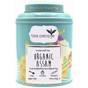 Tea People Organic Assam, Loose Leaf Black Tea In A Tin Caddy, 100g Tea People Organic Assam, Loose Leaf Black Tea In A Tin Caddy, 100g