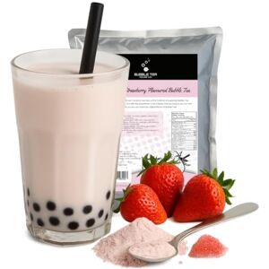 Bubble Tea House Co. Strawberry Bubble Tea Powder 1 kg – 3 in 1 Drink Mix – Gluten Free, Lactose Free, Vegetarian – Makes 33 Servings – Easy to Prepare Hot or Cold for Café-Style Boba Tea Bubble Tea House Co. Strawberry Bubble Tea Powder 1 kg – 3 in 1 Drink Mix – Gluten Free, Lactose Free, Vegetarian – Makes 33 Servings – Easy to Prepare Hot or Cold for Café-Style Boba Tea