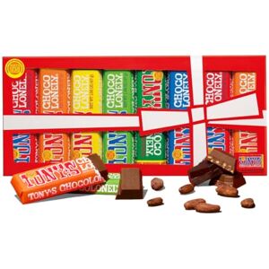 Tony's Chocolonely Small Bars Gift Box 8 Bars, 385g, Selection Pack Gift Box, 6 Flavours, Vegetarian Belgian Fairtrade Chocolate Tony's Chocolonely Small Bars Gift Box 8 Bars, 385g, Selection Pack Gift Box, 6 Flavours, Vegetarian Belgian Fairtrade Chocolate